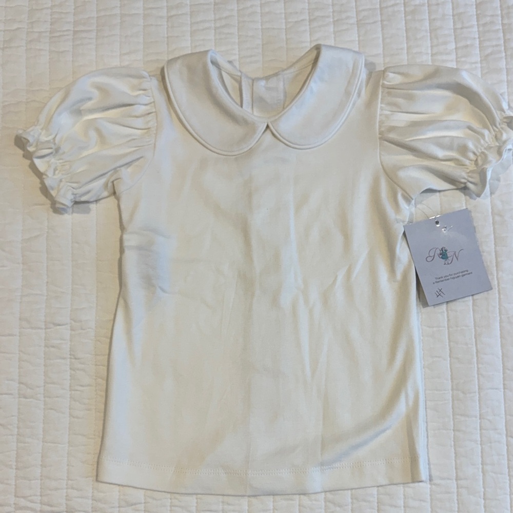 Elegant White Kids Blouse with Peter Pan Collar